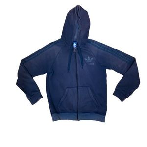 Adidas Blue Faded Hoodie Sweatshirt Mens Size Small